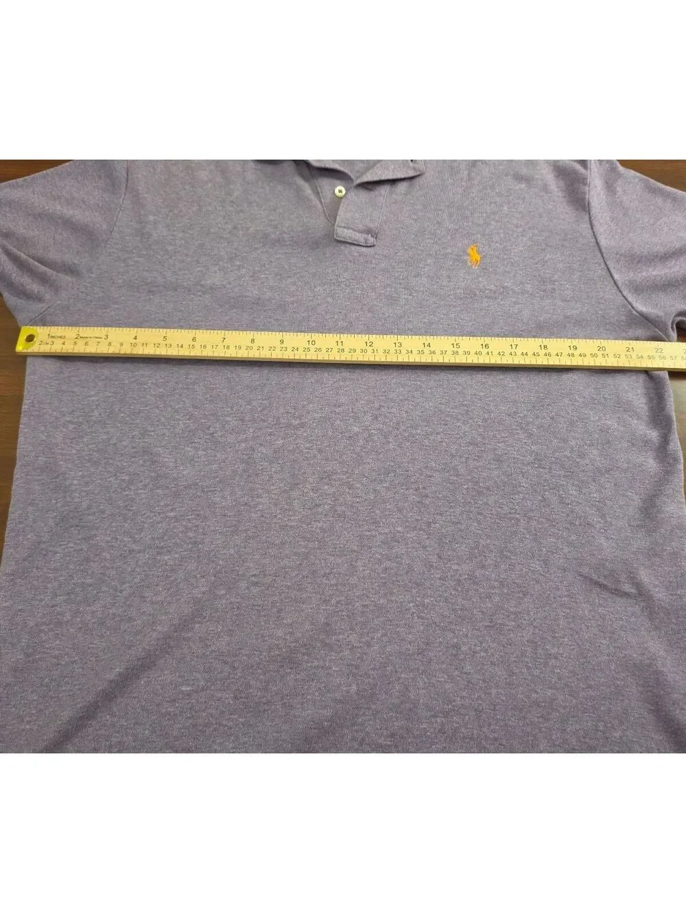 Polo Ralph Lauren Medium Purple Heather 100% Cotton Polo Shirt Orange Logo